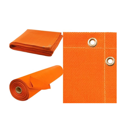 FIRE BLANKET PVC COATED 0.45MM X 2MTR X 50MTR ORANGE COLOUR gallery image 1